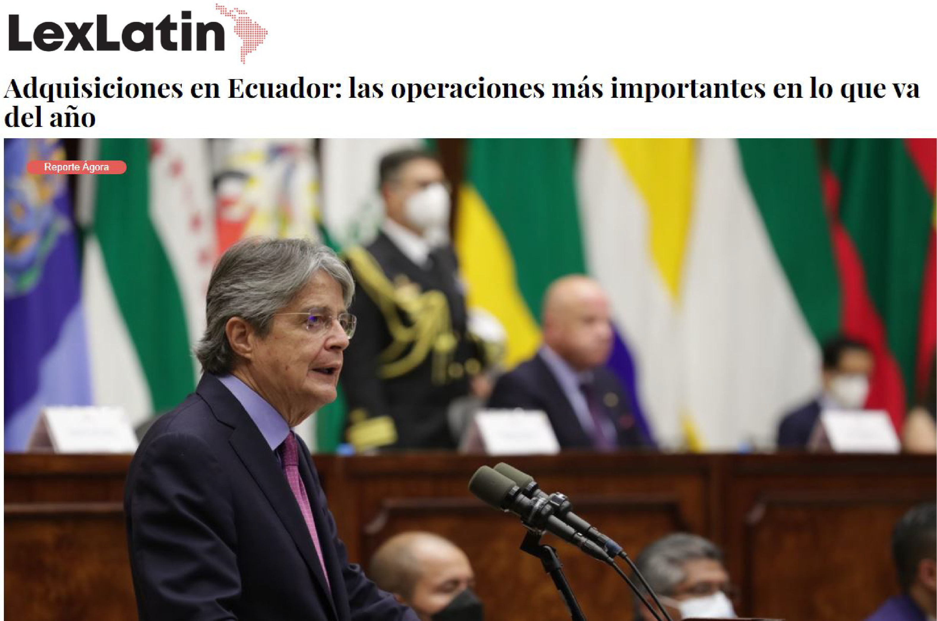 LexLatin - Adquisiciones en Ecuador: las operaciones más importantes en lo que va de año - CorralRosales - Abogados Ecuador